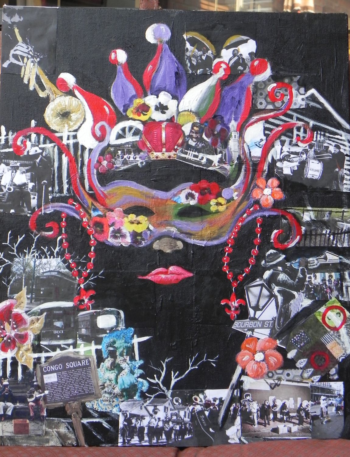 Congo Queen, mixed media collage by Bryant Benoit